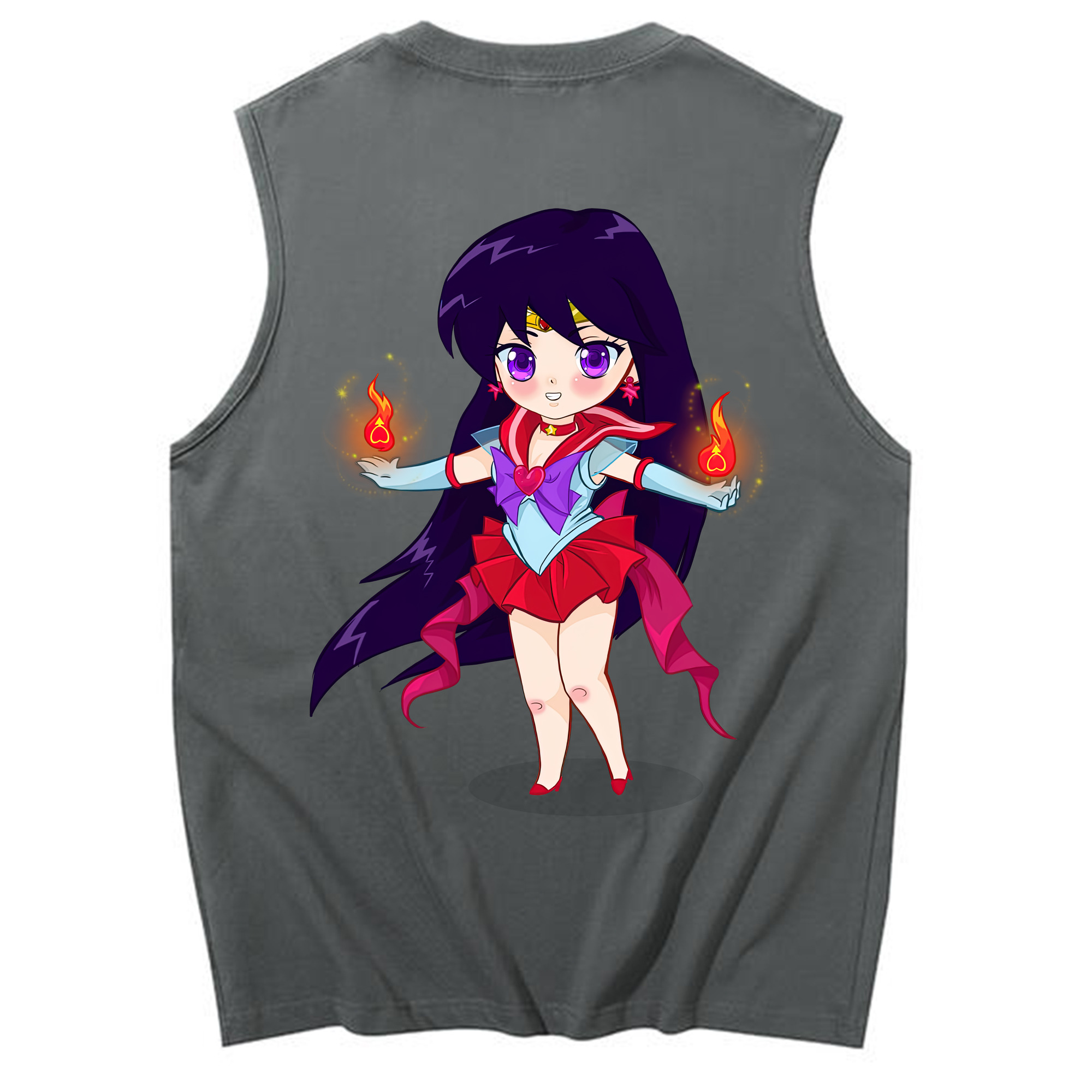 （画像用） 美少女戦士セーラームーン 火野レイ ひの レイ Sailor Moon Hino Rei （セーラーマーズ,Sailor Mars） コットン100％タンクトップ（背面プリント）